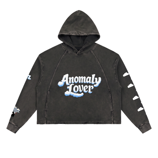 Vintage Washed Frayed-Hem Hoodie